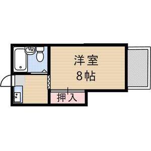 一つ山ハイツ(1K/2階)の間取り写真