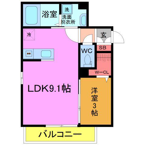 カティキエス・ヴィラ(1LDK/2階)の間取り写真