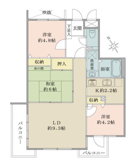 シティライフ習志野(3LDK/3階)の間取り写真