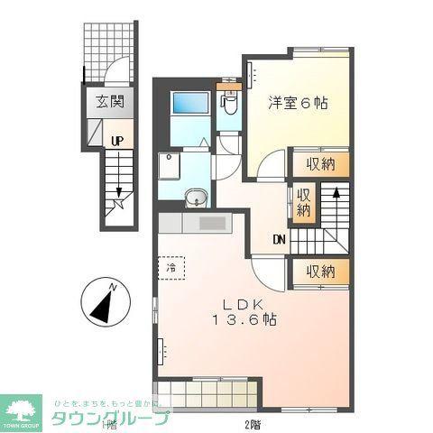 サンプレイス(1LDK/2階)の間取り写真