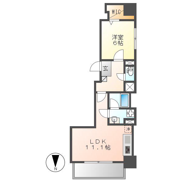 笹島アイサンメゾン(1LDK/9階)の間取り写真