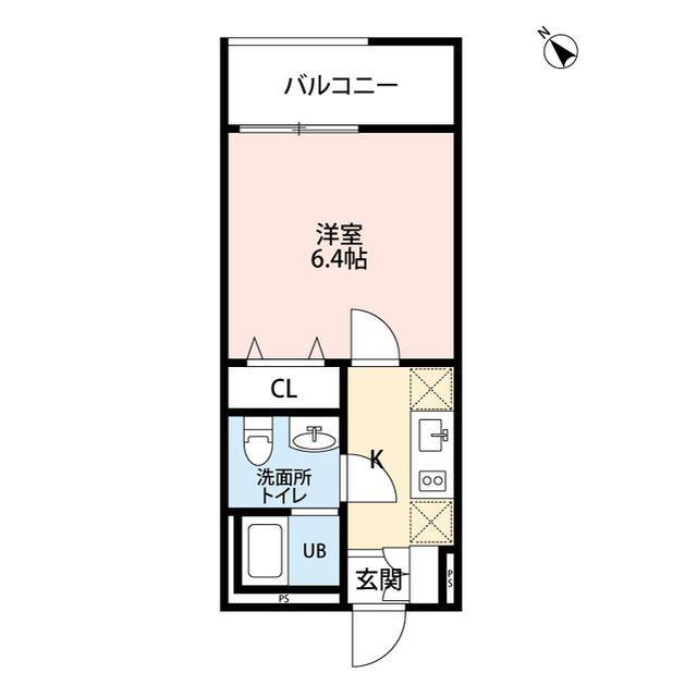 ONE SKY 市ヶ尾(1K/1階)の間取り写真