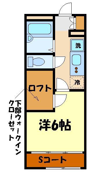 レオパレスオトーヌ(1K/2階)の間取り写真