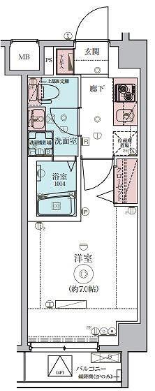 レグゼ鷺沼(1K/3階)の間取り写真