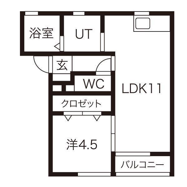 ＪＲ東北本線 仙北町駅 徒歩20分 2階建 築24年(1LDK/1階)の間取り写真