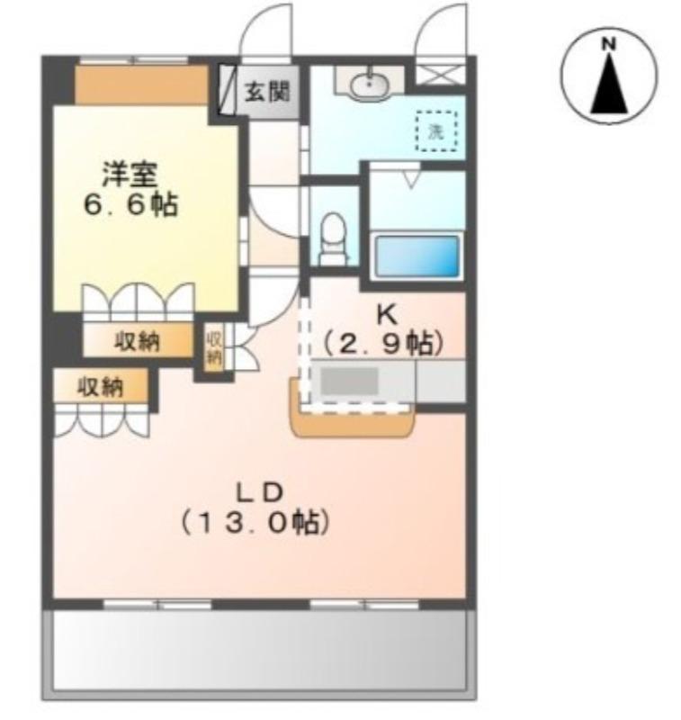 和光-II(1LDK/2階)の間取り写真