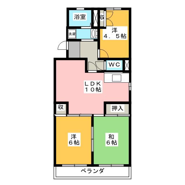 リバーサイド富士(3LDK/4階)の間取り写真