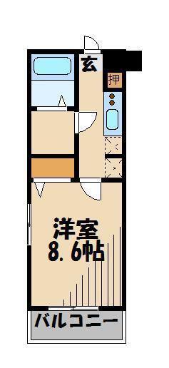 エスパシオ西高島平(1K/2階)の間取り写真