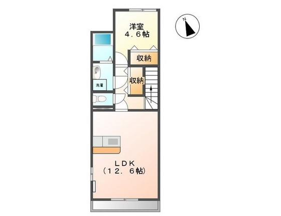 ソレイユ(1LDK/2階)の間取り写真