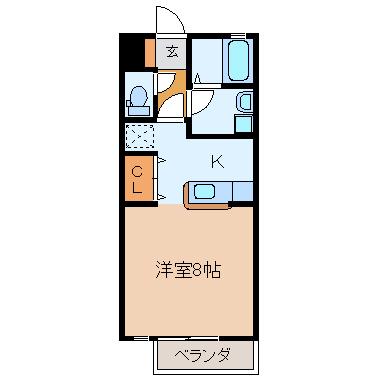 イーストタウンC(1K/1階)の間取り写真