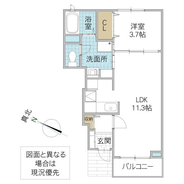 REST BELL II(1LDK/1階)の間取り写真