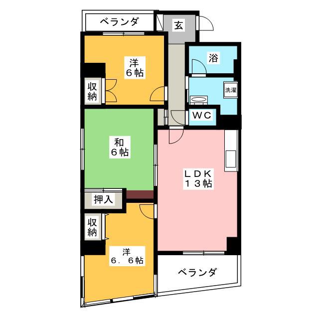 アルテール湘南(3LDK/9階)の間取り写真