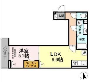セレスティア高島平(1LDK/2階)の間取り写真