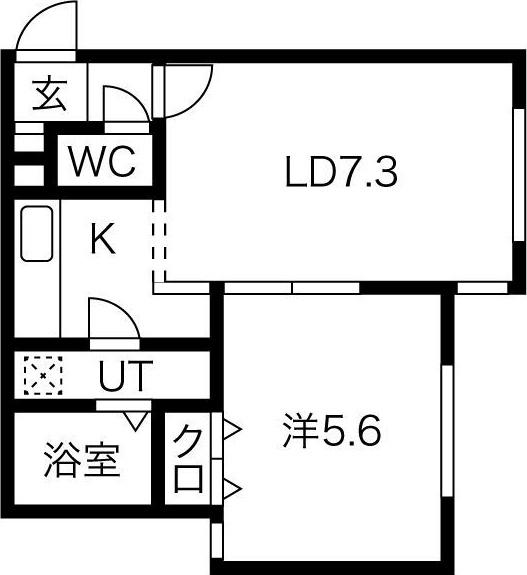 CANASUN HILLS(1LDK/4階)の間取り写真