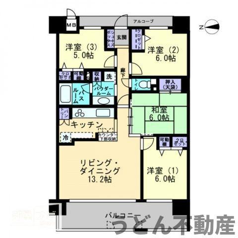 アルファステイツ高松駅前(4LDK/5階)の間取り写真