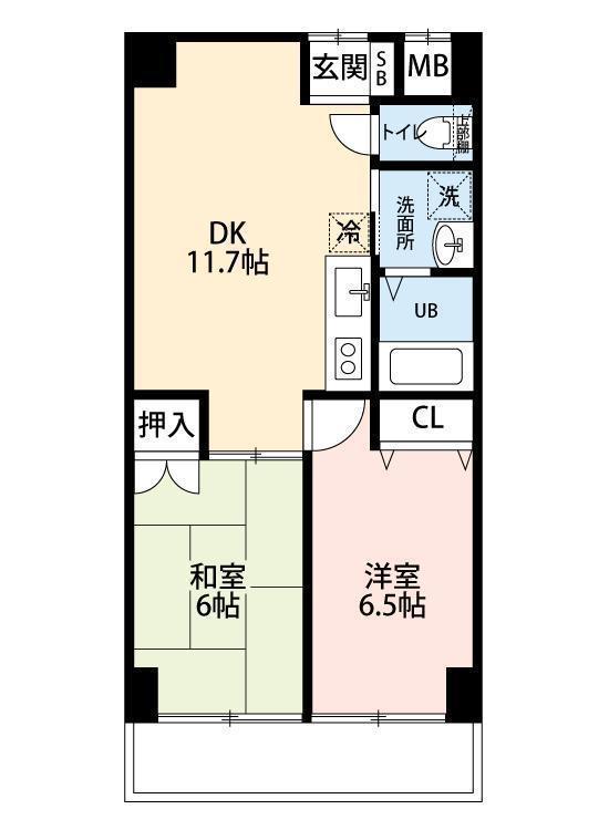 シャルマン鶴見市場(2LDK/7階)の間取り写真