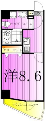 プレール・ドゥーク西新井II(1K/8階)の間取り写真