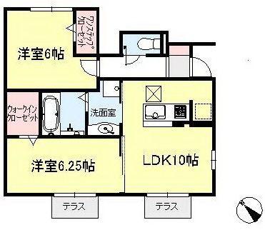 GRAND SOLEIL D(2LDK/2階)の間取り写真