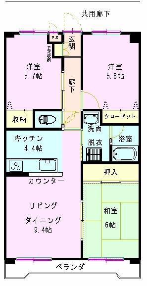 ACT-3(3LDK/3階)の間取り写真
