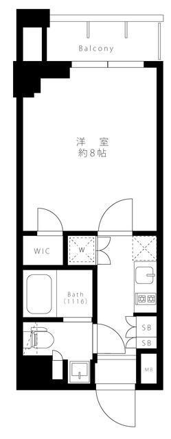 DELCCS両国(1K/3階)の間取り写真