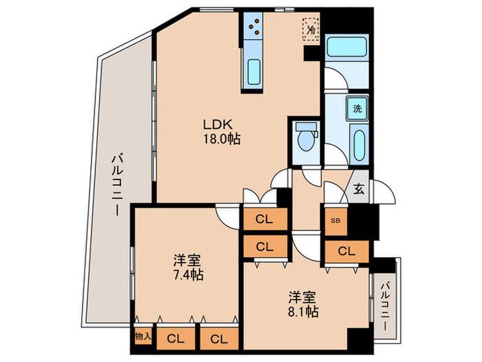 メインステージ本駒込駅前(2LDK/13階)の間取り写真