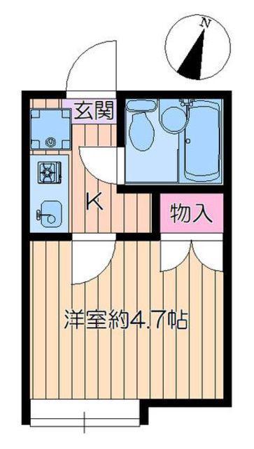 リバーパーク一之江A・B(1K/1階)の間取り写真