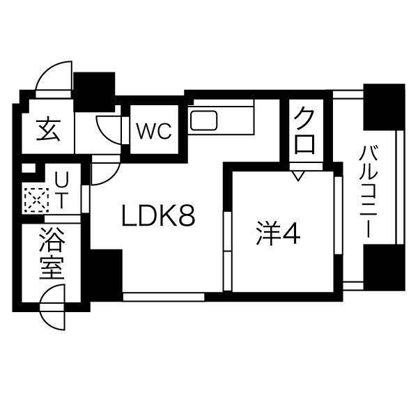 クラッセ麻生ステーション(1LDK/7階)の間取り写真