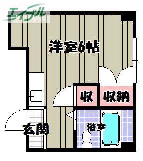 アトムコーポ(ワンルーム/2階)の間取り写真