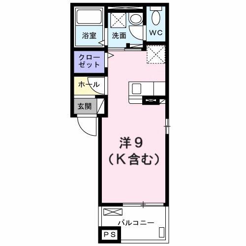グランドール井口(ワンルーム/3階)の間取り写真
