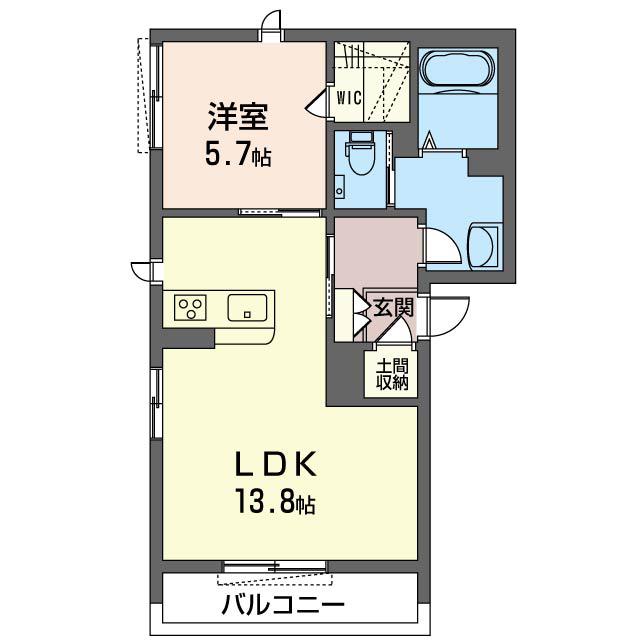 DEAR COURTII(1LDK/3階)の間取り写真
