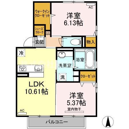 セジュールM I(2LDK/2階)の間取り写真