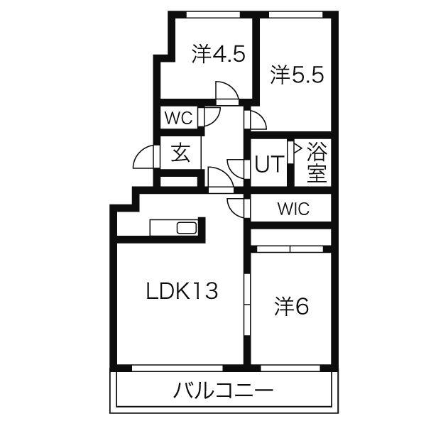  DAYTONA(3LDK/3階)の間取り写真