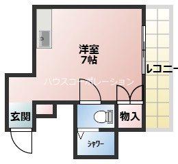 キューブ武庫川Ⅰ(ワンルーム/4階)の間取り写真