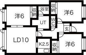 月寒KT(3LDK/2階)の間取り写真