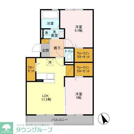 グランソーレI(2LDK/3階)の間取り写真