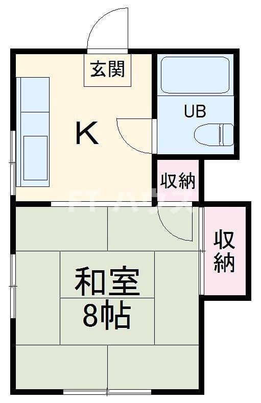 第2ユースコーポ(1K/1階)の間取り写真