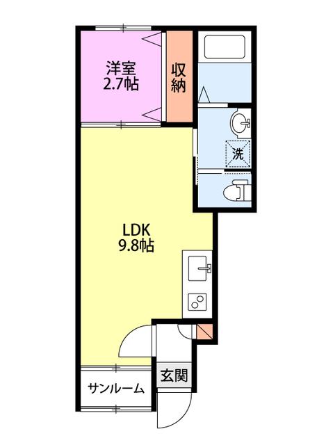 ヴィア アヴァンティ(1LDK/1階)の間取り写真