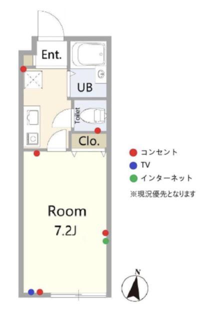 フォレスト小竹(1K/1階)の間取り写真