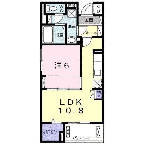 グランツ ヴェルジール(1LDK/2階)の間取り写真