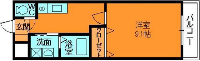 ベリーハウス(1K/1階)の間取り写真