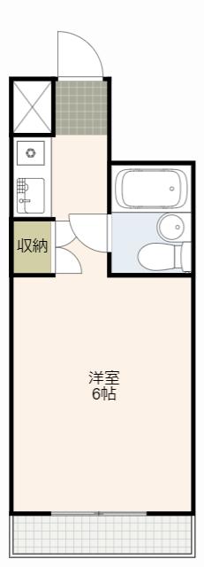 城北パーソナルハイツW(ワンルーム/2階)の間取り写真