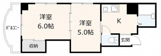 清和京橋(1K/3階)の間取り写真