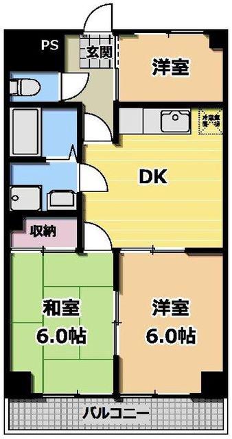 ヒゲナカビル(3DK/3階)の間取り写真