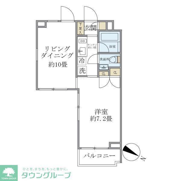 アプリーレ赤坂(1LDK/1階)の間取り写真