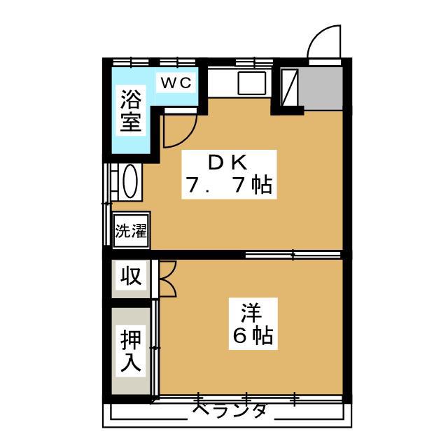 祥和オフィス(1DK/2階)の間取り写真