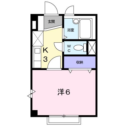 シャルマンT・T(1K/1階)の間取り写真