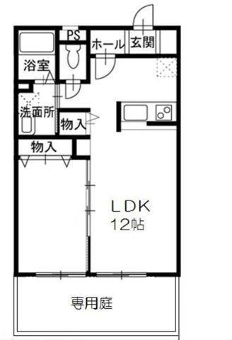 ファームブルック(1LDK/1階)の間取り写真