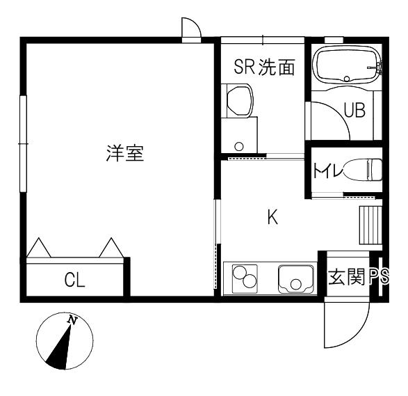 MARGO-16(1K/1階)の間取り写真