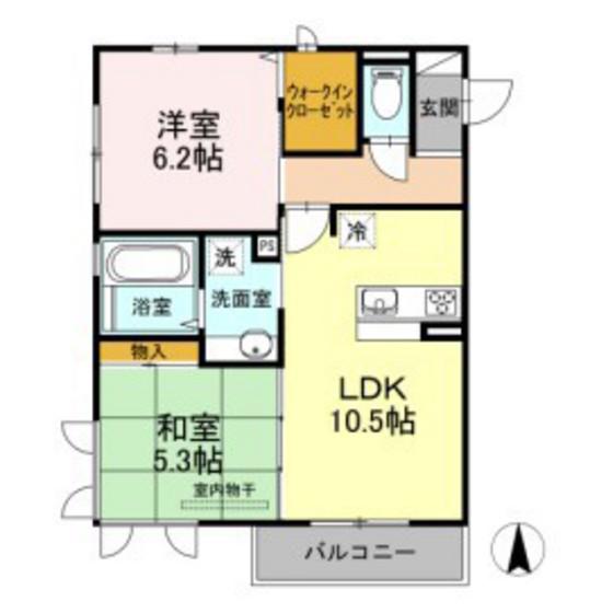 プレミアージュ(2LDK/3階)の間取り写真