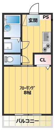 エステート大栄(1K/3階)の間取り写真